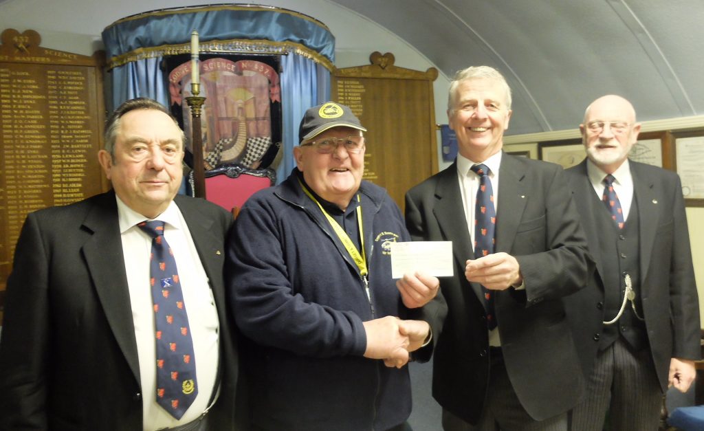 WB Rod Allen presents cheque to Dorset & Somerset Air Ambulance